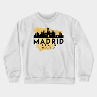 Madrid Spain Skyline Map Art Crewneck Sweatshirt